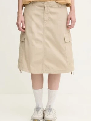 Carhartt WIP spódnica bawełniana W' Kingston kolor beżowy mini prosta I035579.G1GD