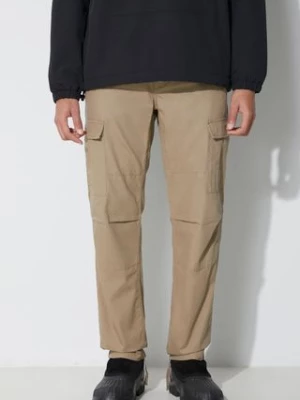 Carhartt WIP spodnie bawełniane Aviation Pant kolor beżowy proste I032468.8Y02