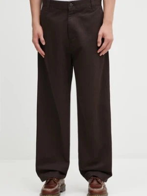 Carhartt WIP spodnie bawełniane Brady Pant męskie kolor brązowy proste I035655.4706