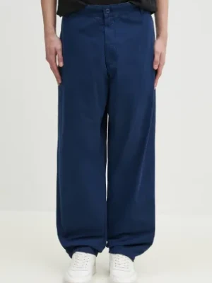 Carhartt WIP spodnie bawełniane Calder Pant męskie kolor granatowy proste I033128.E7GD