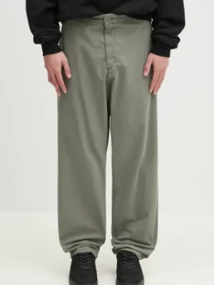 Carhartt WIP spodnie bawełniane Calder Pant męskie kolor zielony proste I033128.1YFGD