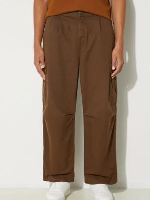 Carhartt WIP spodnie bawełniane Cole Cargo Pant kolor brązowy w fasonie cargo I031218.2YGD