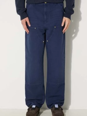 Carhartt WIP spodnie bawełniane Double Knee Pant kolor granatowy w fasonie cargo I031501.29L3K