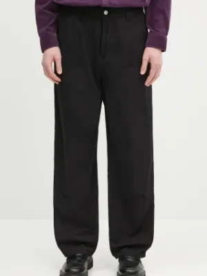 Carhartt WIP spodnie bawełniane Double Knee Pant męskie kolor czarny proste I034795.8902