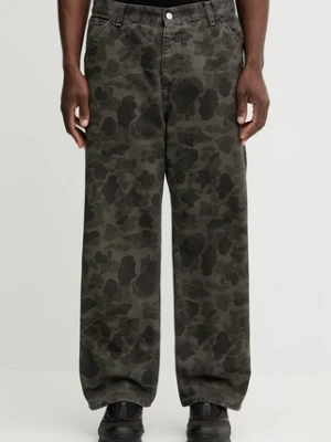 Carhartt WIP spodnie bawełniane Duck Single Knee Pant męskie kolor zielony proste I033896.3ELGD