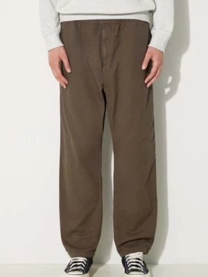 Carhartt WIP spodnie bawełniane Flint Pant kolor brązowy proste I029919.964GD