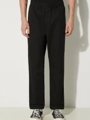 Carhartt WIP spodnie bawełniane Flint Pant kolor czarny proste I029919.BLACK-BLACK