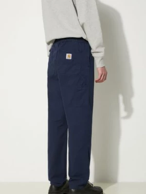 Carhartt WIP spodnie bawełniane Flint Pant kolor granatowy proste I029919.29LGD