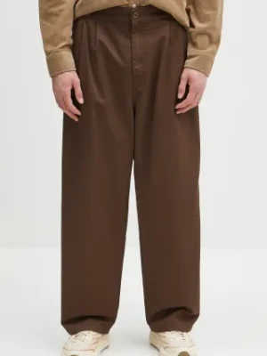 Carhartt WIP spodnie bawełniane Marv Pant męskie kolor brązowy proste I033129.2LS06
