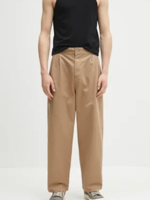 Carhartt WIP spodnie bawełniane Marv Pant męskie kolor brązowy w fasonie chinos I033129.8Y06