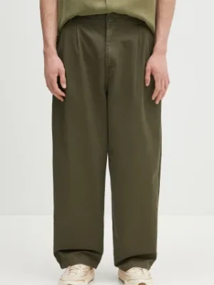 Carhartt WIP spodnie bawełniane Marv Pant męskie kolor zielony proste I033129.4106