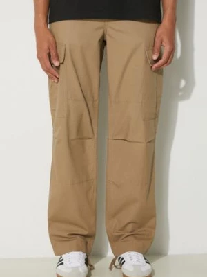 Carhartt WIP spodnie bawełniane Regular Cargo Pant kolor beżowy proste I032467.8Y02