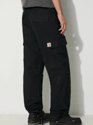Carhartt WIP spodnie bawełniane Regular Cargo Pant kolor czarny proste I032467.8902