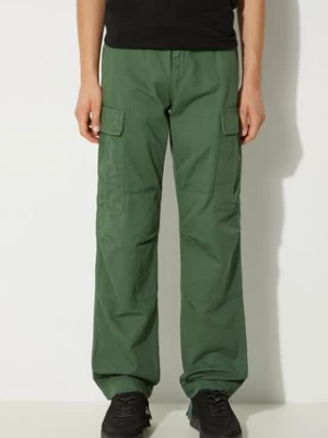 Carhartt WIP spodnie bawełniane Regular Cargo Pant kolor zielony proste I030475.29NGD