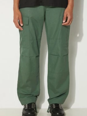 Carhartt WIP spodnie bawełniane Regular Cargo Pant kolor zielony proste I032467.29N02