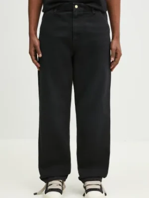 Carhartt WIP spodnie bawełniane Single Knee Pant kolor czarny proste I034798.894O
