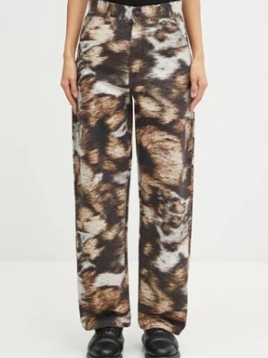 Carhartt WIP spodnie bawełniane W' Brandon Single Knee Pant damskie kolor multicolor proste high waist I034880.38W06