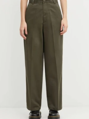 Carhartt WIP spodnie bawełniane W' Novi Pant damskie kolor zielony szerokie high waist I035683.6306