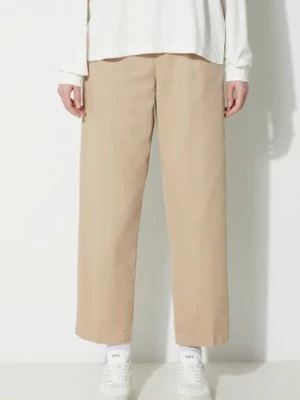 Carhartt WIP spodnie Cara Pant damskie kolor beżowy szerokie high waist I029802.G1GD