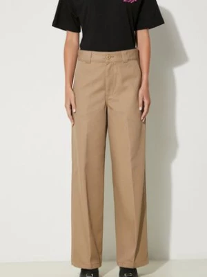 Carhartt WIP spodnie Craft Pant damskie kolor beżowy proste high waist I032968.8Y01