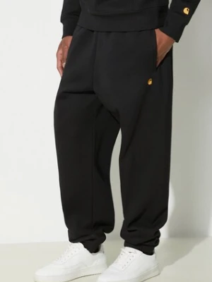 Carhartt WIP spodnie dresowe Chase Sweat Pant kolor czarny gładkie I033667.00FXX