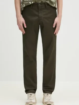 Carhartt WIP spodnie męskie kolor zielony proste I003367.CYPRESS