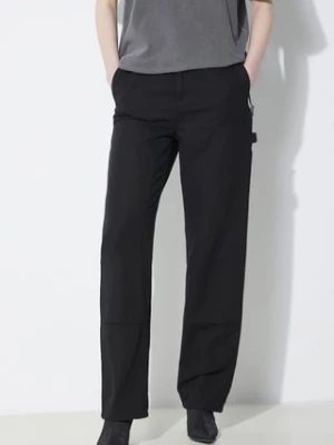 Carhartt WIP spodnie Pierce Double Knee Pant damskie kolor czarny szerokie high waist I033139.8902