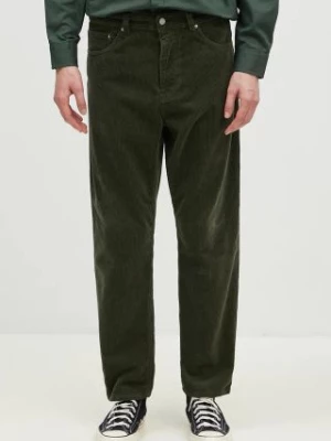 Carhartt WIP spodnie sztruksowe Newel Pant kolor zielony proste I027232.66602