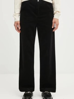 Carhartt WIP spodnie sztruksowe W' Simple Pant damskie kolor czarny proste high waist I033889.8902