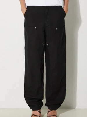 Carhartt WIP spodnie z domieszką lnu Ethel Double Knee Pant