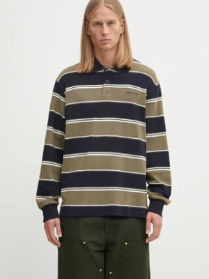 Carhartt WIP sweter bawełniany L/S Malone Rugby Shirt męskie kolor zielony lekki I035313.37XXX