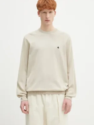 Carhartt WIP sweter bawełniany Madison Sweater męski kolor beżowy lekki I030033