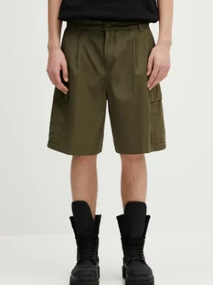 Carhartt WIP szorty bawełniane Cole Cargo Short kolor zielony gładkie I030478.4102