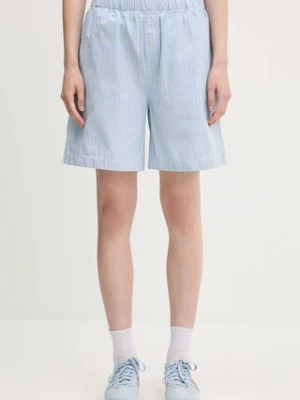 Carhartt WIP szorty bawełniane Nota Short damskie kolor niebieski wzorzyste high waist I034554