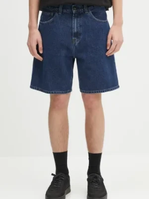 Carhartt WIP szorty jeansowe bawełniane Nolan Short męskie kolor granatowy I034869.106