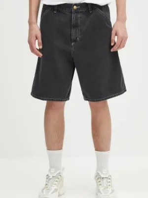 Carhartt WIP szorty jeansowe bawełniane Simple Short męskie kolor czarny I033333.8960