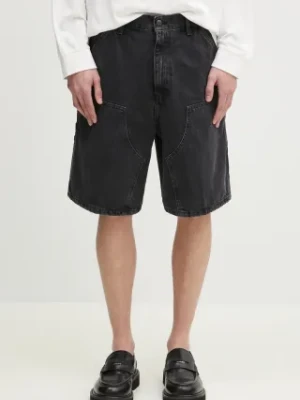 Carhartt WIP szorty jeansowe Double Knee Short męskie kolor czarny I034867.8906