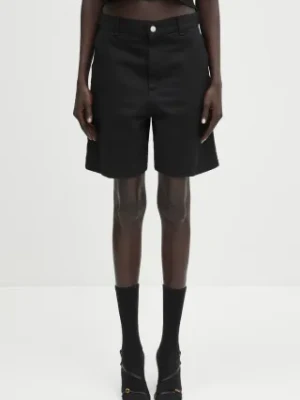 Carhartt WIP szorty jeansowe Drewe Short damskie kolor czarny gładkie high waist I034834