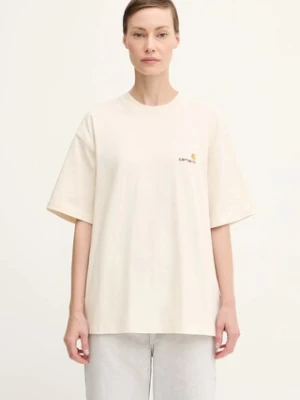 Carhartt WIP t-shirt bawełniany damski kolor beżowy
