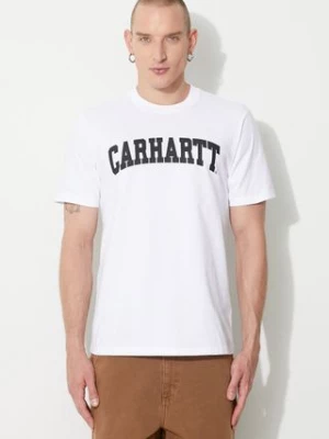 Carhartt WIP t-shirt bawełniany kolor biały z nadrukiem I028990-BOTANIC/WH