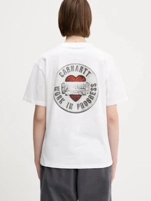 Carhartt WIP t-shirt bawełniany S/S Button T-Shirt damski kolor biały I034702