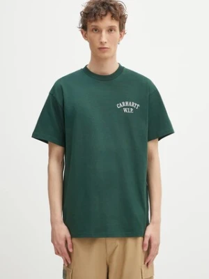 Carhartt WIP t-shirt bawełniany S/S Cabinetry T-Shirt męski kolor zielony z nadrukiem I034779.2RQXX