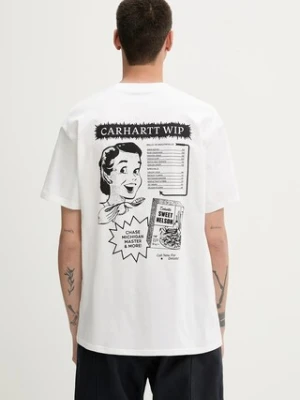 Carhartt WIP t-shirt bawełniany S/S Catalogue T-Shirt męski kolor biały z nadrukiem I034644.00AXX