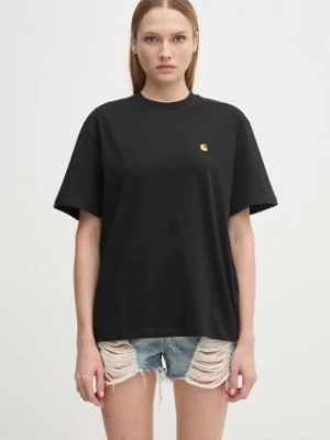 Carhartt WIP t-shirt bawełniany S/S Chase damski kolor czarny I033045.00FXX