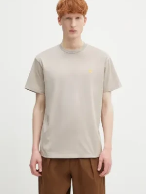 Carhartt WIP t-shirt bawełniany S/S Chase T-Shirt męski kolor beżowy gładki I026391.2Q6XX