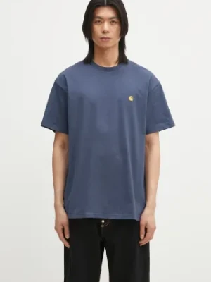 Carhartt WIP t-shirt bawełniany S/S Chase T-Shirt męski kolor niebieski gładki I026391.2Q8XX