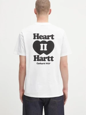 Carhartt WIP t-shirt bawełniany S/S Heart II Hartt męski kolor biały z nadrukiem I035203.02XX
