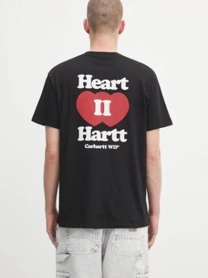 Carhartt WIP t-shirt bawełniany S/S Heart II Hartt męski kolor czarny z nadrukiem I035203.89XX