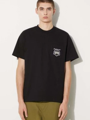 Carhartt WIP t-shirt bawełniany S/S Heart Train Pocket męski kolor czarny z aplikacją I033979.89XX