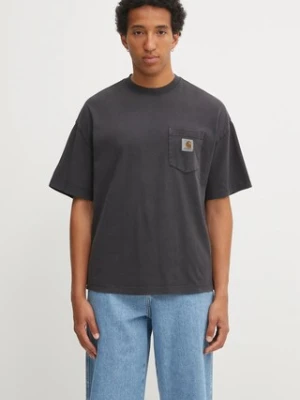 Carhartt WIP t-shirt bawełniany S/S Hudson Pocket męski kolor czarny gładki I035140.895F